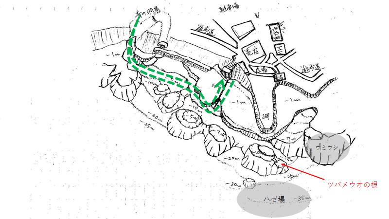 真栄田岬のルート案（青の洞窟）